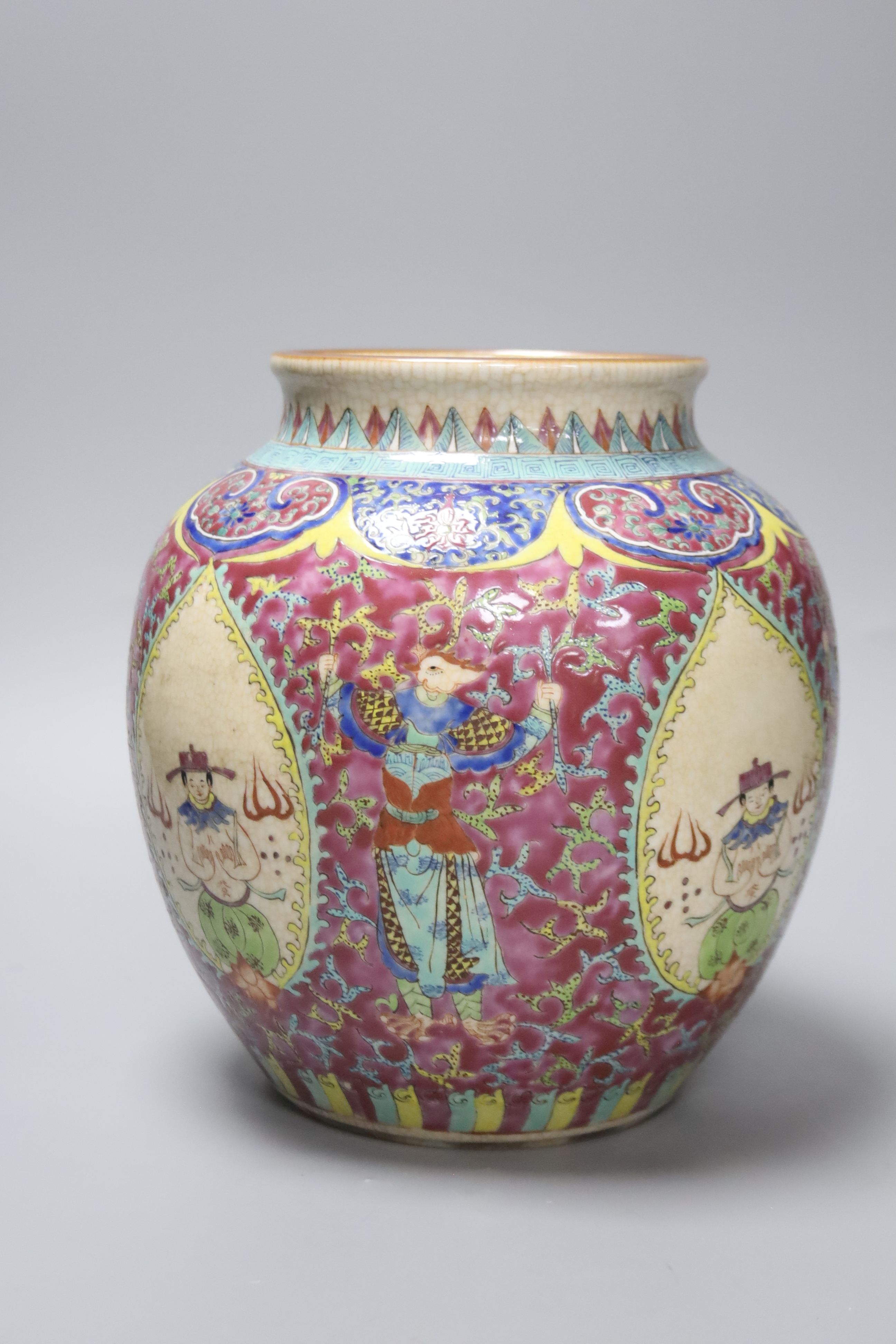 A Chinese famille rose vase made for the Thai market, height 23cm